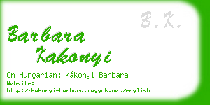 barbara kakonyi business card